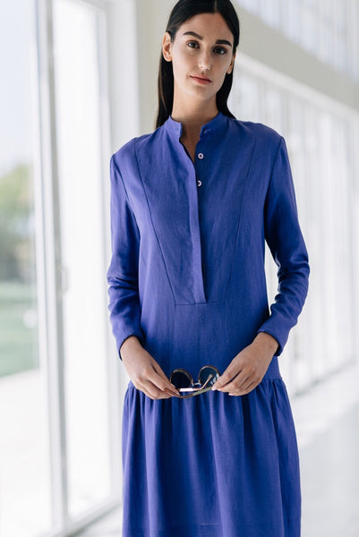 Mandarin collar discount tunic dress