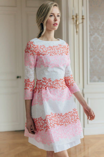 Embroidered Drop Waist Dress Isoude Embroidered Drop Waist Dress Isoude