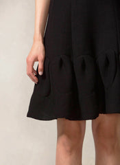 Multi Seam Scoop Neck Dress with Cap Sleeve