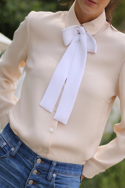 French Tie Blouse