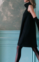 Swing Dress with Turtleneck Collar