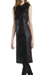 Leather Front Insert Dress