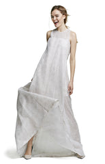 A Line Gown with Sheer Underlay