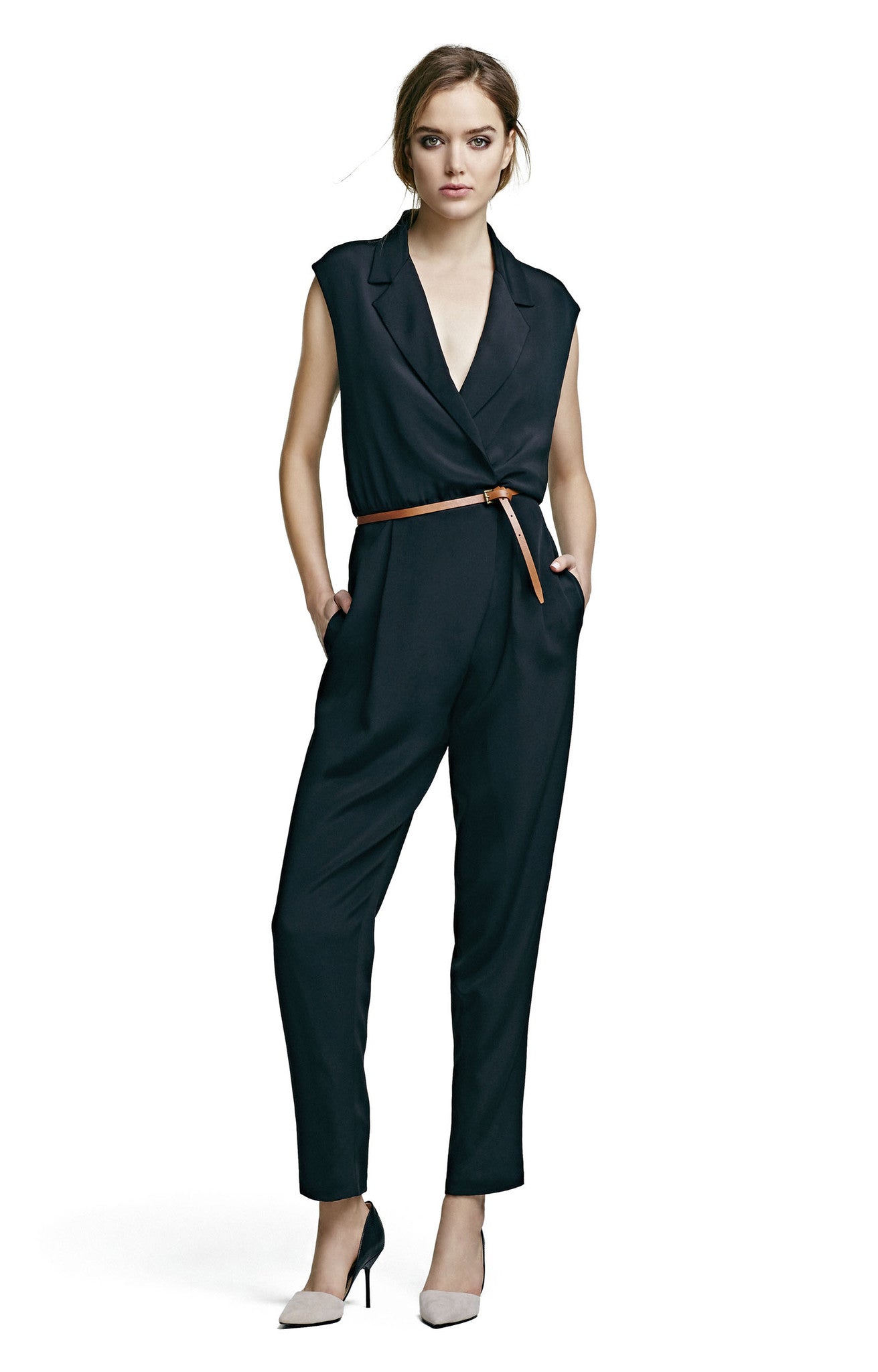 Jumpsuit with Peak Lapel