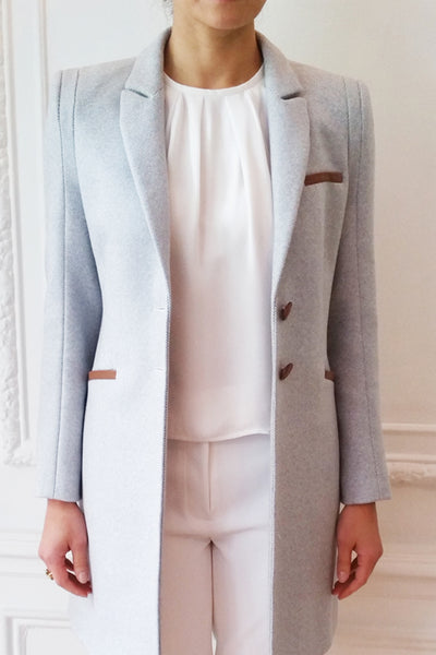 Driving Coat with Leather Details – Isoude