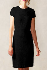 Tailored Sheath Dress with Cap Sleeve