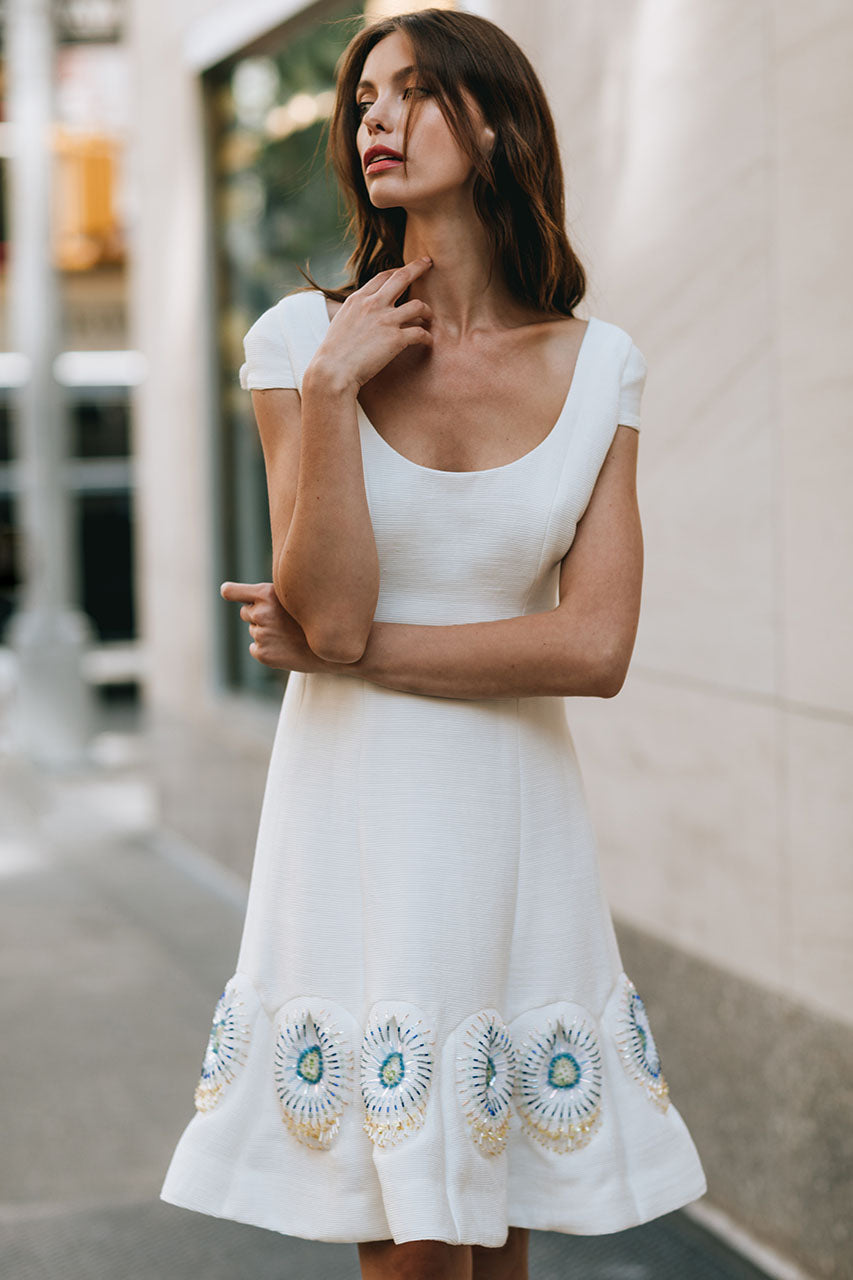 Embroidered Drop Waist Dress Isoude Embroidered Drop Waist Dress Isoude