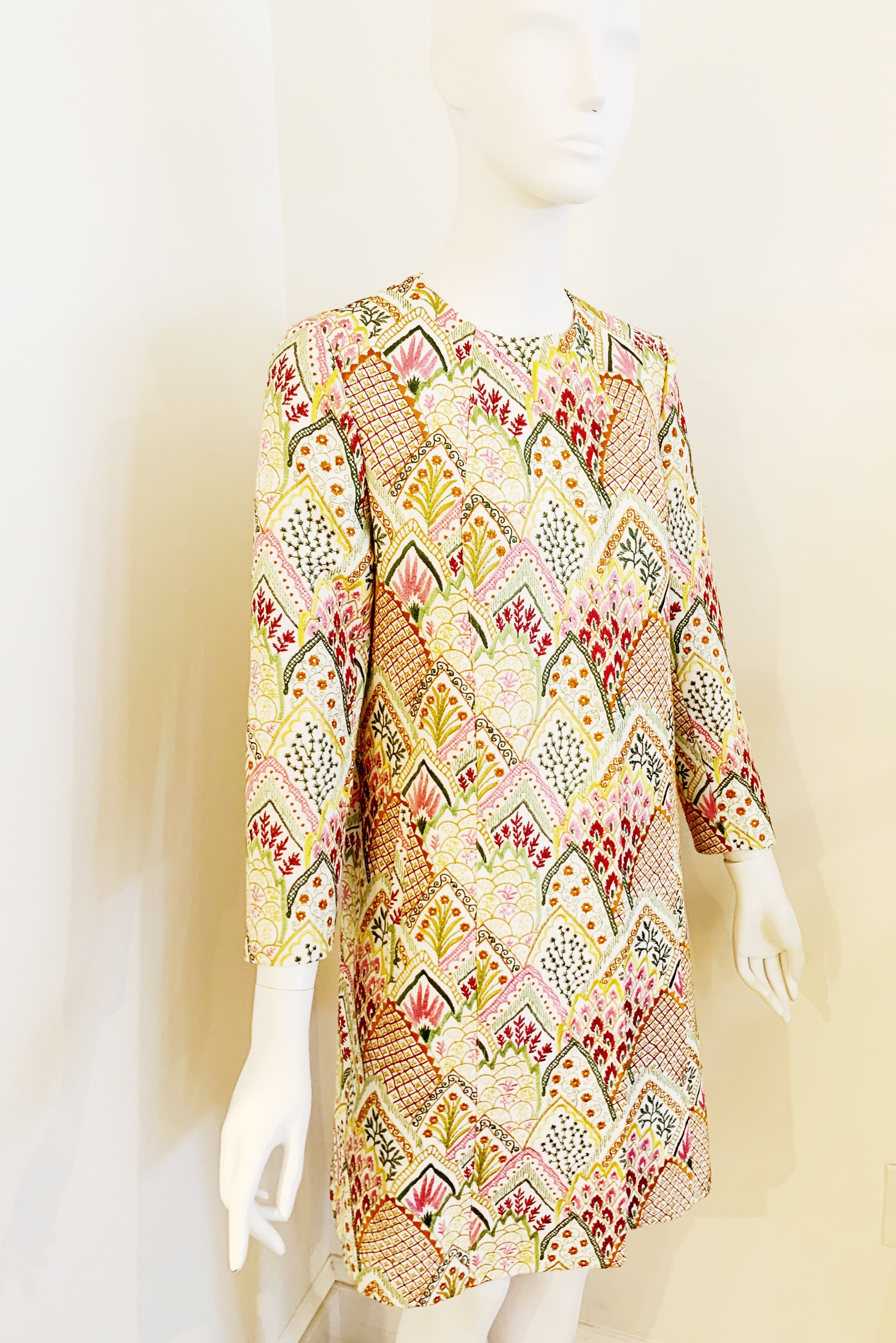 Embroidered Swing Coat